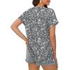 imageXIEERDUO Womens Summer Tops Short Sleeve Shirts Casual V Neck T Shirt Loose Fit ComfyHgray Print