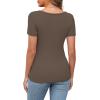 imageXIEERDUO Womens Summer Tops Short Sleeve Shirts for Women Sexy Tops Y2K Shirts One Piece Cutout TopsBrown