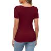 imageXIEERDUO Womens Summer Tops Short Sleeve Shirts for Women Sexy Tops Y2K Shirts One Piece Cutout TopsDark Red