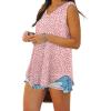 imageXIEERDUO Womens Tank Tops V Neck Basic Solid Color Casual Flowy Summer SleevelessPink Dot
