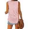 imageXIEERDUO Womens Tank Tops V Neck Basic Solid Color Casual Flowy Summer SleevelessPink Dot