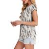 imageXIEERDUO Womens Tops Short Sleeve Shirts Blouses for Women Dressy Casual Cap Sleeve Tops with Curved HemXbeige Spots