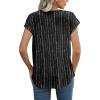 imageXIEERDUO Womens Tops Short Sleeve Shirts Blouses for Women Dressy Casual Cap Sleeve Tops with Curved HemXblack Stripes