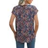 imageXIEERDUO Womens Tops Short Sleeve Shirts Blouses for Women Dressy Casual Cap Sleeve Tops with Curved HemXblue Orange Floral