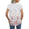 imageXIEERDUO Womens Tops Short Sleeve Shirts Blouses for Women Dressy Casual Cap Sleeve Tops with Curved HemXdandelion Floral