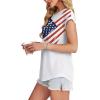 imageXIEERDUO Womens Tops Short Sleeve Shirts Blouses for Women Dressy Casual Cap Sleeve Tops with Curved HemXflag