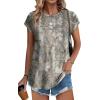 imageXIEERDUO Womens Tops Short Sleeve Shirts Blouses for Women Dressy Casual Cap Sleeve Tops with Curved HemXgrey Branch Print