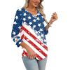 imageXIEERDUO 34 Length Sleeve Womens Tops Dressy Casual Blouses for Women 2025 Trendy V Neck T Shirts Summer ClothesFlag B