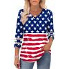 imageXIEERDUO 34 Length Sleeve Womens Tops Dressy Casual Blouses for Women 2025 Trendy V Neck T Shirts Summer ClothesFlag a