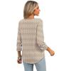 imageXIEERDUO 34 Length Sleeve Womens Tops Dressy Casual Blouses for Women 2025 Trendy V Neck T Shirts Summer ClothesZ Brown Geometry