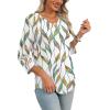 imageXIEERDUO 34 Length Sleeve Womens Tops Dressy Casual Blouses for Women 2025 Trendy V Neck T Shirts Summer ClothesZ Colorful Leaf