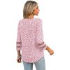 imageXIEERDUO 34 Length Sleeve Womens Tops Dressy Casual Blouses for Women 2025 Trendy V Neck T Shirts Summer ClothesZ Pink Dot