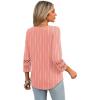 imageXIEERDUO 34 Length Sleeve Womens Tops Dressy Casual Blouses for Women 2025 Trendy V Neck T Shirts Summer ClothesZ Pink Stripe