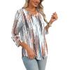 imageXIEERDUO 34 Length Sleeve Womens Tops Dressy Casual Blouses for Women 2025 Trendy V Neck T Shirts Summer ClothesZ Tie Dye