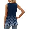 imageXIEERDUO Summer Tank Tops for Women Square Neck Loose Fit Casual Fashion Flowy Sleeveless01bdeep Blue Floral