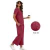 imageXIEERDUO Womens 2 Piece Lounge Set Fashion Travel Outfits Vacation Tracksuit Comfy Wide Leg Airport Loungewear S3XLRed