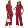 imageXIEERDUO Womens 2 Piece Lounge Set Fashion Travel Outfits Vacation Tracksuit Comfy Wide Leg Airport Loungewear S3XLRed