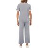 imageXIEERDUO Womens 2 Piece Lounge Set Fashion Travel Outfits Vacation Tracksuit Comfy Wide Leg Airport Loungewear S3XLStripe Grey
