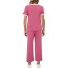 imageXIEERDUO Womens 2 Piece Lounge Set Fashion Travel Outfits Vacation Tracksuit Comfy Wide Leg Airport Loungewear S3XLStripe Pink