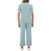 imageXIEERDUO Womens 2 Piece Lounge Set Fashion Travel Outfits Vacation Tracksuit Comfy Wide Leg Airport Loungewear S3XLStripe Turquoise