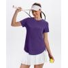 imageWomens Workout Tops Short Sleeve Shirts with Sun Protection Trendy Spring Summer Outfits S3XL10 Purple