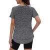 imageWomens Workout Tops Short Sleeve Shirts with Sun Protection Trendy Spring Summer Outfits S3XL11 Dark Grey