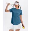 imageWomens Workout Tops Short Sleeve Shirts with Sun Protection Trendy Spring Summer Outfits S3XL12 Dark Blue Green