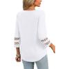 imageXIEERDUO 34 Length Sleeve Womens Tops and Blouses Dressy Casual Crewneck T Shirts Fashion Clothes Loose Fit TrendyAll White