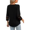 imageXIEERDUO 34 Length Sleeve Womens Tops and Blouses Dressy Casual Crewneck T Shirts Fashion Clothes Loose Fit TrendyBlack