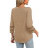imageXIEERDUO 34 Length Sleeve Womens Tops and Blouses Dressy Casual Crewneck T Shirts Fashion Clothes Loose Fit TrendyKhaki