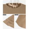 imageXIEERDUO 34 Length Sleeve Womens Tops and Blouses Dressy Casual Crewneck T Shirts Fashion Clothes Loose Fit TrendyKhaki