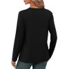 imageXIEERDUO Long Sleeve Shirts for Women V Neck Fall Tops Basic Tunic Tops Loose Fit Dressy 2025Black