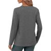 imageXIEERDUO Long Sleeve Shirts for Women V Neck Fall Tops Basic Tunic Tops Loose Fit Dressy 2025Grey