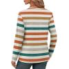 imageXIEERDUO Long Sleeve Shirts for Women V Neck Fall Tops Basic Tunic Tops Loose Fit Dressy 2025Patternedmulticolor Stripe