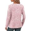 imageXIEERDUO Long Sleeve Shirts for Women V Neck Fall Tops Basic Tunic Tops Loose Fit Dressy 2025Patternedpink Leopard
