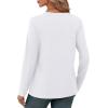 imageXIEERDUO Long Sleeve Shirts for Women V Neck Fall Tops Basic Tunic Tops Loose Fit Dressy 2025White