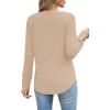 imageXIEERDUO Long Sleeve Shirt for Women Fall Outfits 2025 Dressy Casual Fashion Clothing V Neck Tunic Tops with ButtonBeige