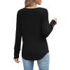 imageXIEERDUO Long Sleeve Shirt for Women Fall Outfits 2025 Dressy Casual Fashion Clothing V Neck Tunic Tops with ButtonBlack