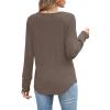 imageXIEERDUO Long Sleeve Shirt for Women Fall Outfits 2025 Dressy Casual Fashion Clothing V Neck Tunic Tops with ButtonCoffee