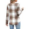 imageXIEERDUO Long Sleeve Shirt for Women Fall Outfits 2025 Dressy Casual Fashion Clothing V Neck Tunic Tops with ButtonGrid