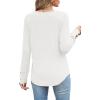 imageXIEERDUO Long Sleeve Shirt for Women Fall Outfits 2025 Dressy Casual Fashion Clothing V Neck Tunic Tops with ButtonWhite