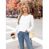 imageXIEERDUO Long Sleeve Shirts for Women Business Casual Tops Trendy Crewneck Fall T Shirts Pleated Loose FitA White