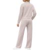 imageXIEERDUO Lounge Sets for Women 2025 Sweatsuit 2 Piece Outfits Sweatshirt Wide Leg Sweatpant Tracksuit Matching SetApricot
