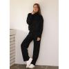 imageXIEERDUO Lounge Sets for Women 2025 Sweatsuit 2 Piece Outfits Sweatshirt Wide Leg Sweatpant Tracksuit Matching SetBlack