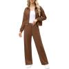 imageXIEERDUO Lounge Sets for Women 2025 Sweatsuit 2 Piece Outfits Sweatshirt Wide Leg Sweatpant Tracksuit Matching SetCoffee Brown