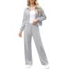 imageXIEERDUO Lounge Sets for Women 2025 Sweatsuit 2 Piece Outfits Sweatshirt Wide Leg Sweatpant Tracksuit Matching SetLight Grey