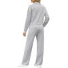 imageXIEERDUO Lounge Sets for Women 2025 Sweatsuit 2 Piece Outfits Sweatshirt Wide Leg Sweatpant Tracksuit Matching SetLight Grey