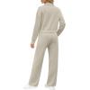 imageXIEERDUO Lounge Sets for Women 2025 Sweatsuit 2 Piece Outfits Sweatshirt Wide Leg Sweatpant Tracksuit Matching SetLight Khaki