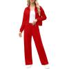 imageXIEERDUO Lounge Sets for Women 2025 Sweatsuit 2 Piece Outfits Sweatshirt Wide Leg Sweatpant Tracksuit Matching SetRed