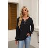 imageXIEERDUO Sweater for Women Long Sleeve Henley Shirts Tunic Tops to Wear with Leggings crew neck Sweaters Trendy 2024Black